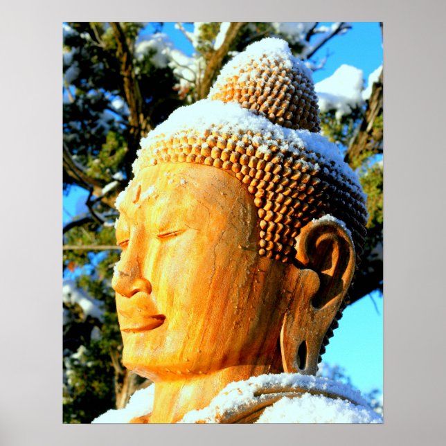buddha i snö poster (Framsidan)