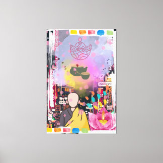 Buddha i staden canvastryck