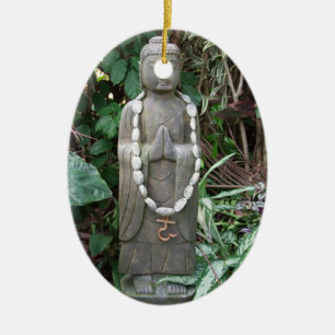 Buddha i trädgården julgransprydnad keramik