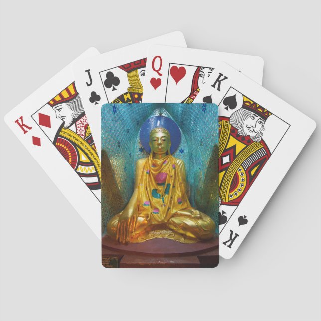 Buddha i utsmyckad nisch spelkort (Baksidan)