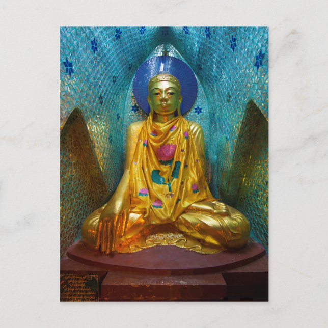 Buddha i utsmyckad nisch vykort (Framsida)