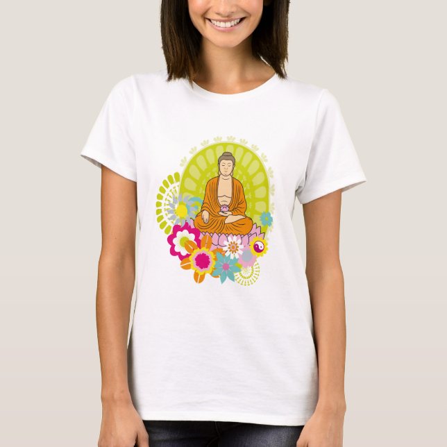 Buddha i Vår blommor T Shirt (Framsida)
