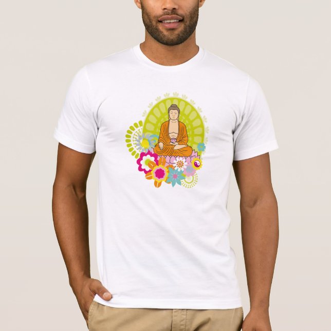 Buddha i vår blommor t shirt (Framsida)