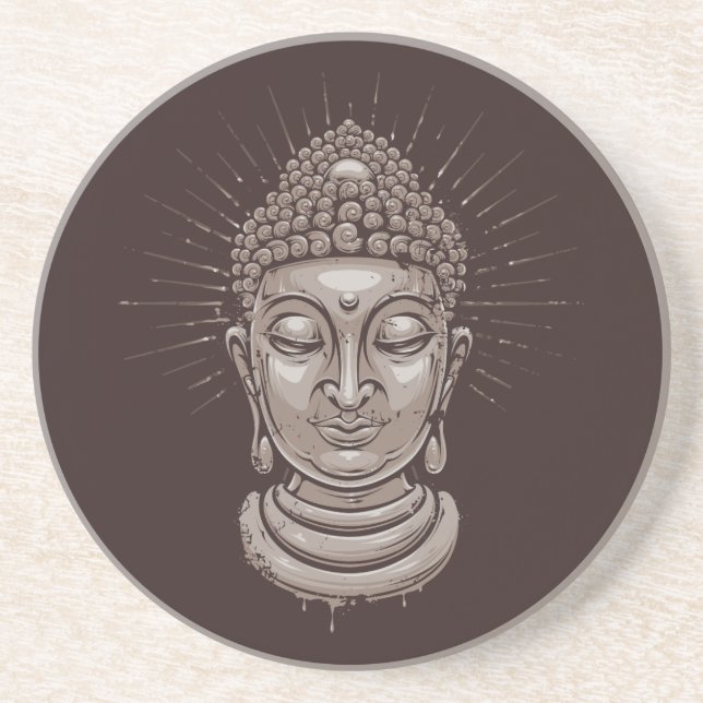 Buddha Illustration sandstone underlägg (Framsidan)