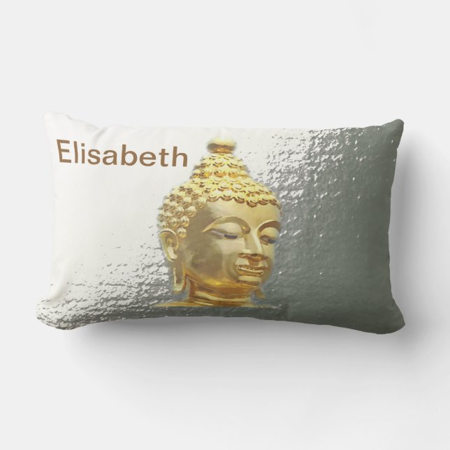 buddha in silver lumbar pillow lumbarkudde (Framsida)