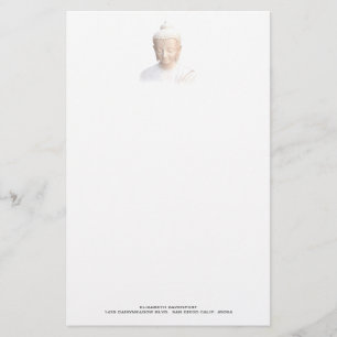 Buddha in White   Serene Meditative and Lugn Brevpapper