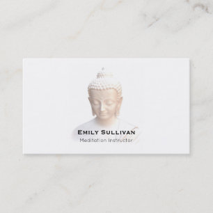 Buddha in White   Serene Meditative and Lugn Visitkort