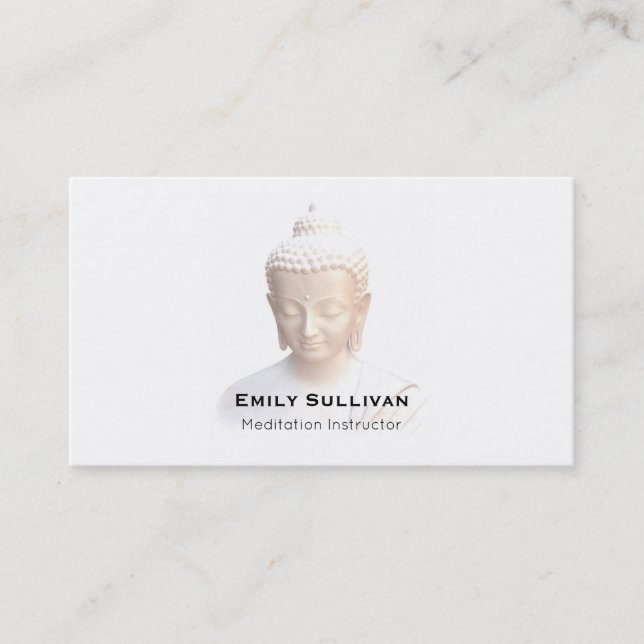 Buddha in White | Serene Meditative and Lugn Visitkort (Framsida)