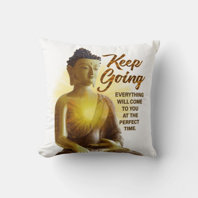 Buddha Inspirational Spritual Motivation White Kudde (Framsida)