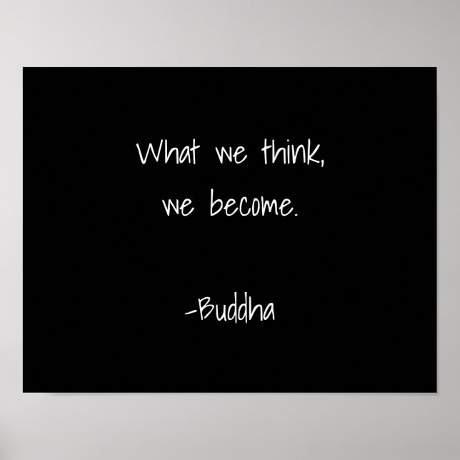 Buddha inspirationcitationstecken vit typografi sv poster (Framsidan)