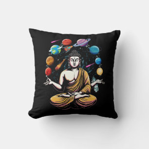 Buddha Juggling Space Planets Zen Yoga Meditation Kudde