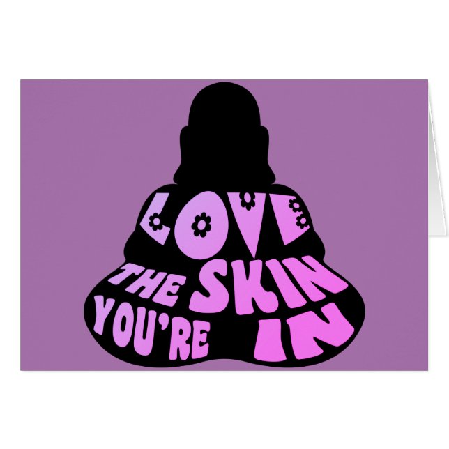 Buddha Kärlek Lila Hälsningskort (Framsidan Horizontal)