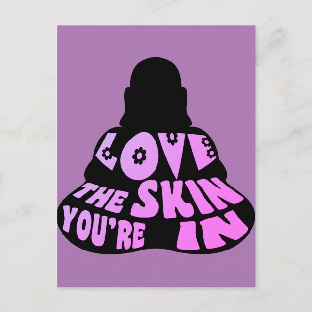 Buddha Kärlek Lila Vykort (Framsida)