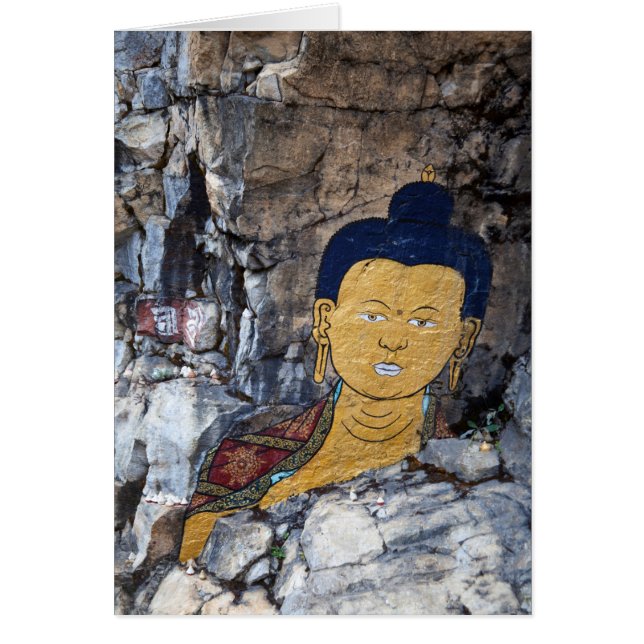 Buddha Klippmålning Hälsningskort (Framsidan)