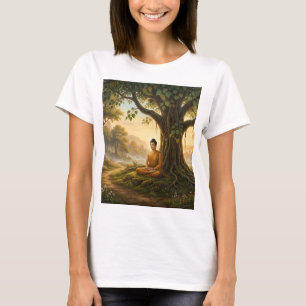 Buddha konst religiös t-shirt - Fredlig natur medi