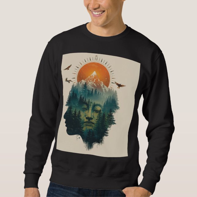 Buddha Lång Ärmad Tröja (Framsida)