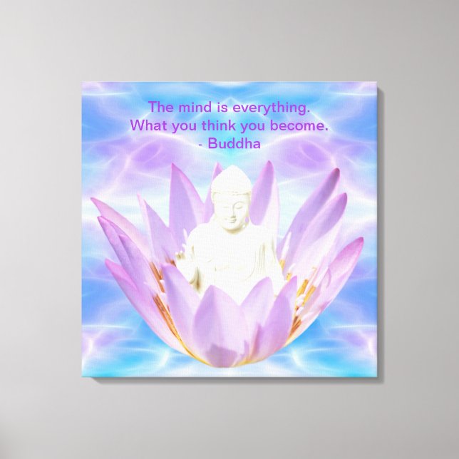 Buddha lila Lotus-blomma Canvastryck (Framsida)