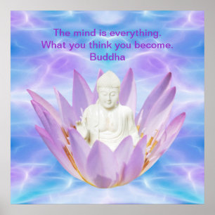 Buddha lila Lotus-blomma Poster