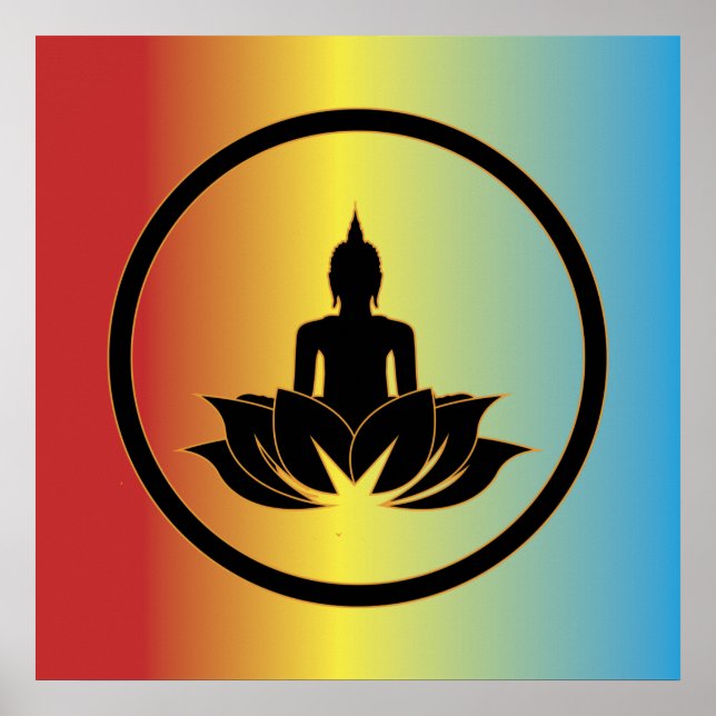 Buddha Lotus Flower Buddhism Zen Spirituality Poster (Framsidan)