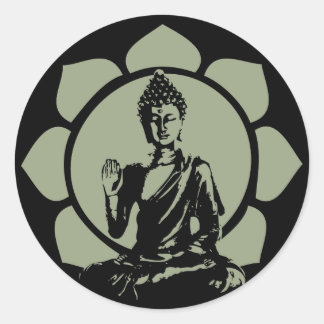 Buddha Lotus Sticker Runt Klistermärke