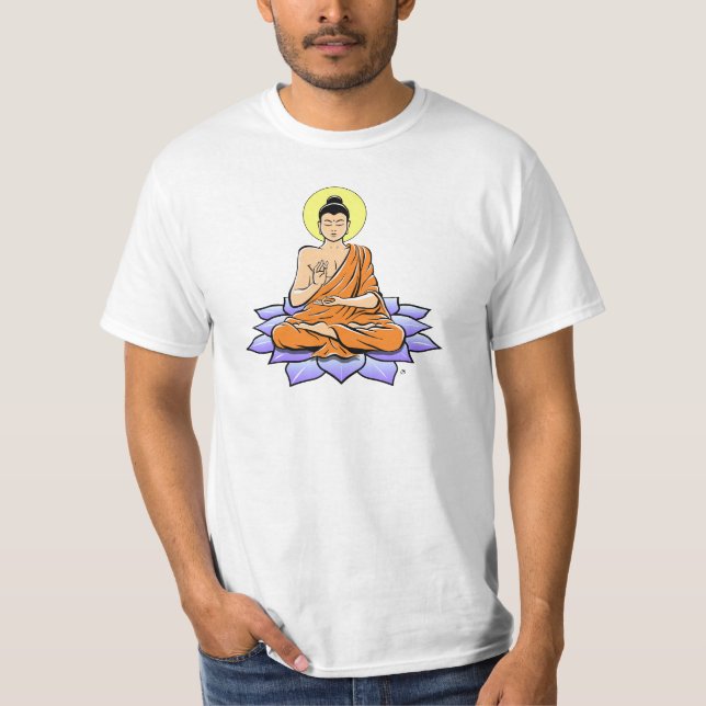 Buddha lotusblommablomma t-shirt (Framsida)