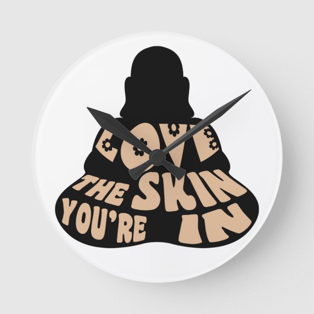 Buddha Love Rund Klocka (Framsida)