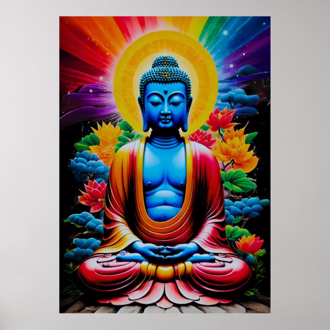 Buddha Lysande Uppvaknande Poster (Framsidan)