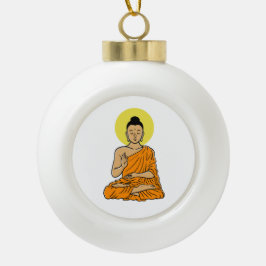 Buddha magnet julgranskula keramik