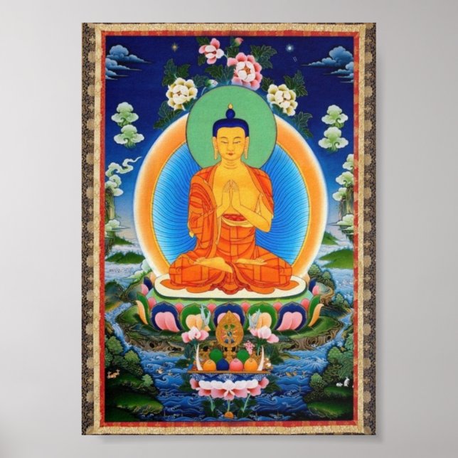 Buddha Mandala Antique Tibetan Thanka Poster (Framsidan)