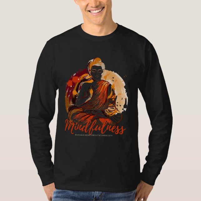 Buddha Mandala Buddhist Mindfulness Buddhism Lovin T Shirt (Framsida)