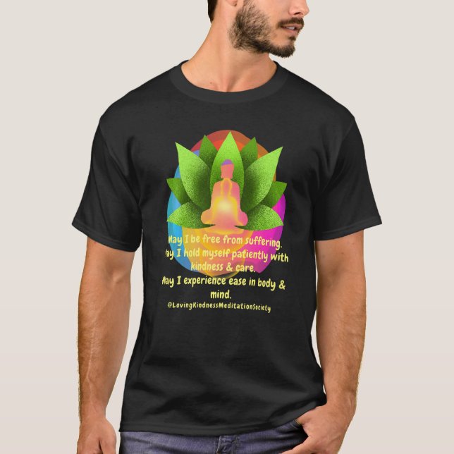 Buddha Mandala LovingKindness Metta Blessing Praye T Shirt (Framsida)