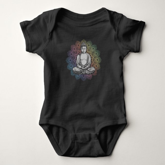 Buddha Mandala Yoga Andlig Buddhism T Shirt (Framsida)