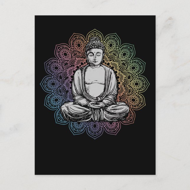 Buddha Mandala Yoga Andlig Buddhism Vykort (Framsida)