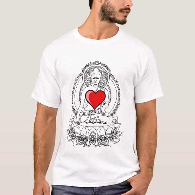 Buddha med en hjärta tee (Framsida)