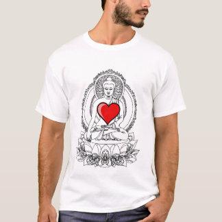 Buddha med en hjärta tee shirt