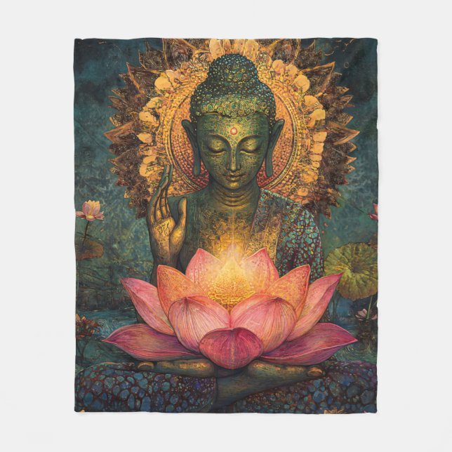 .buddha med en psykodelic färg lotus filt (Framsidan)