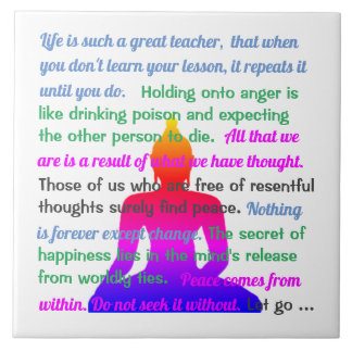 Buddha med flera färg-silhuett och ord kakelplatta