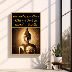 Buddha med lotus blomma poster