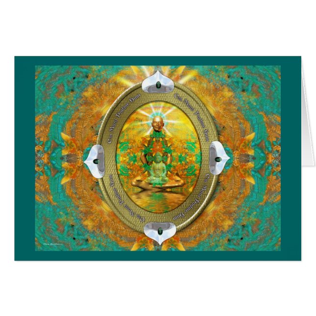Buddha medaljong hälsningskort (Framsidan Horizontal)