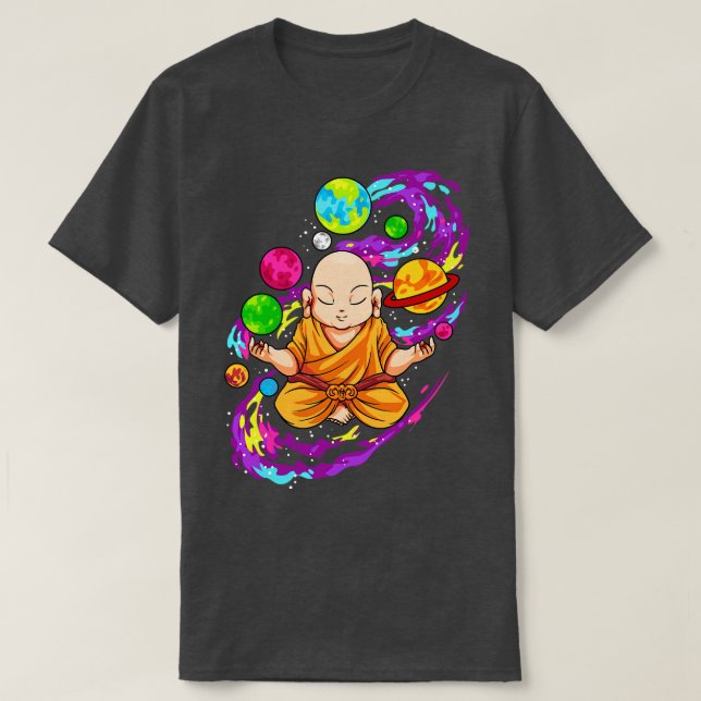 Buddha Meditate Yoga Zen Universe T Shirt (Design framsida)