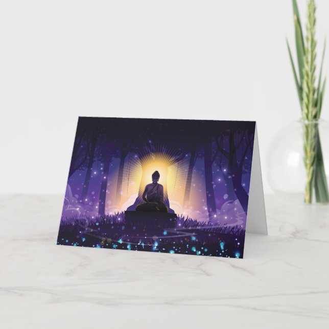 Buddha Meditating Card Kort (Framsida)