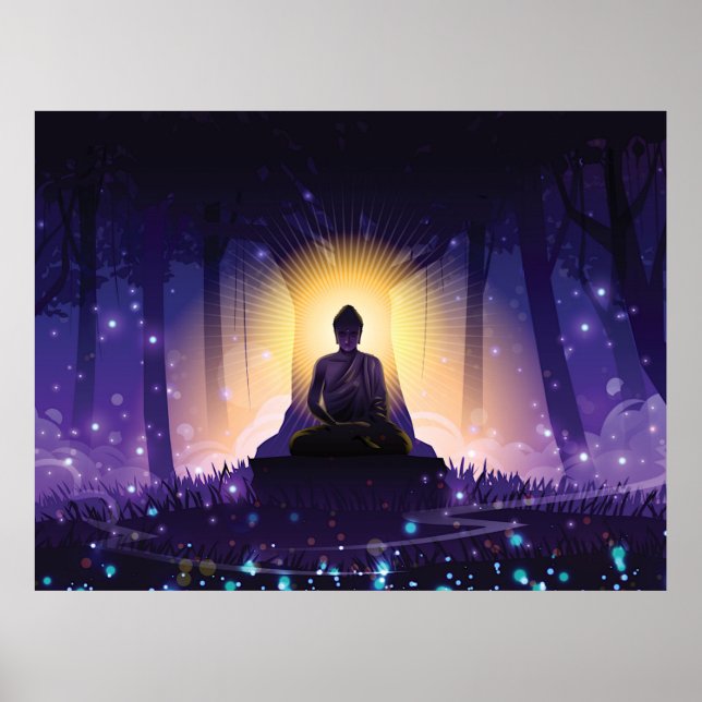 Buddha Meditating Poster (Framsidan)