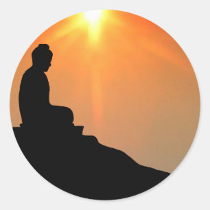 Buddha Meditating Runt Klistermärke