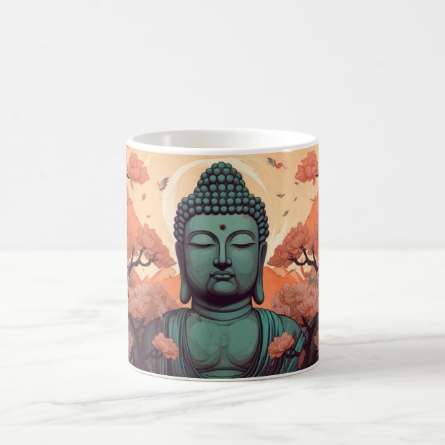 Buddha Meditation Andlig Art Kaffemugg (Center)