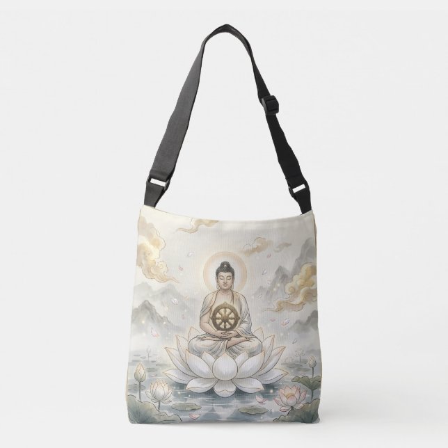Buddha Meditation Art Axelväska - Lugna Budd (Framsida)