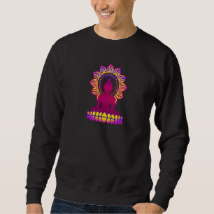 Buddha Meditation Heart Chakra Lotus Flower Zen Sp Lång Ärmad Tröja