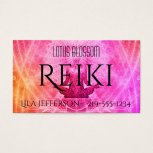 Buddha meditation i Pinks Reiki Visitkort
