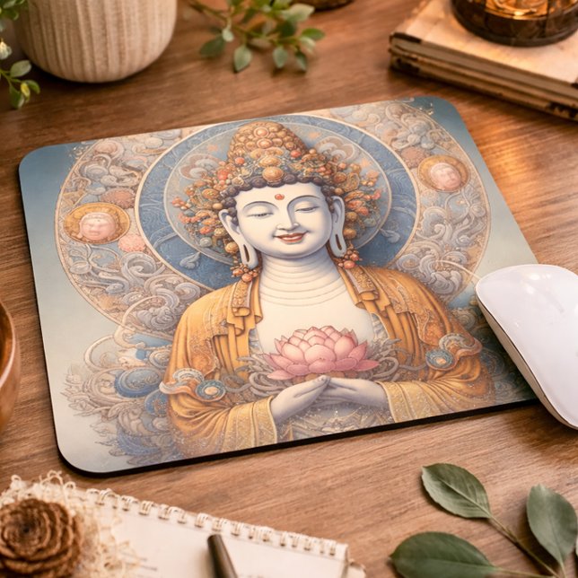 Buddha Meditation Konst Zen Andlig Estetisk Lugn Musmatta (Skapare uppladdad)