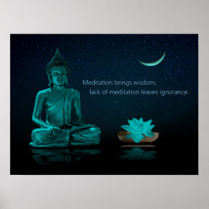 Buddha Meditation Lotus Flower Östra Religion Poster