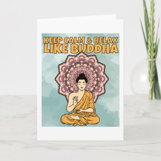 Buddha Meditation Mandala med hälsning Kort (Framsida)